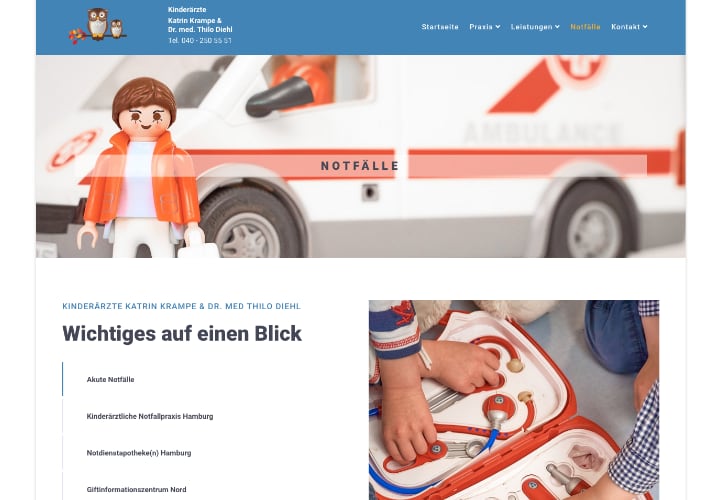 Neue Homepage Kinderärzte Uhlenhorst von ArztpraxisHeute - Digitales Praxismarketing